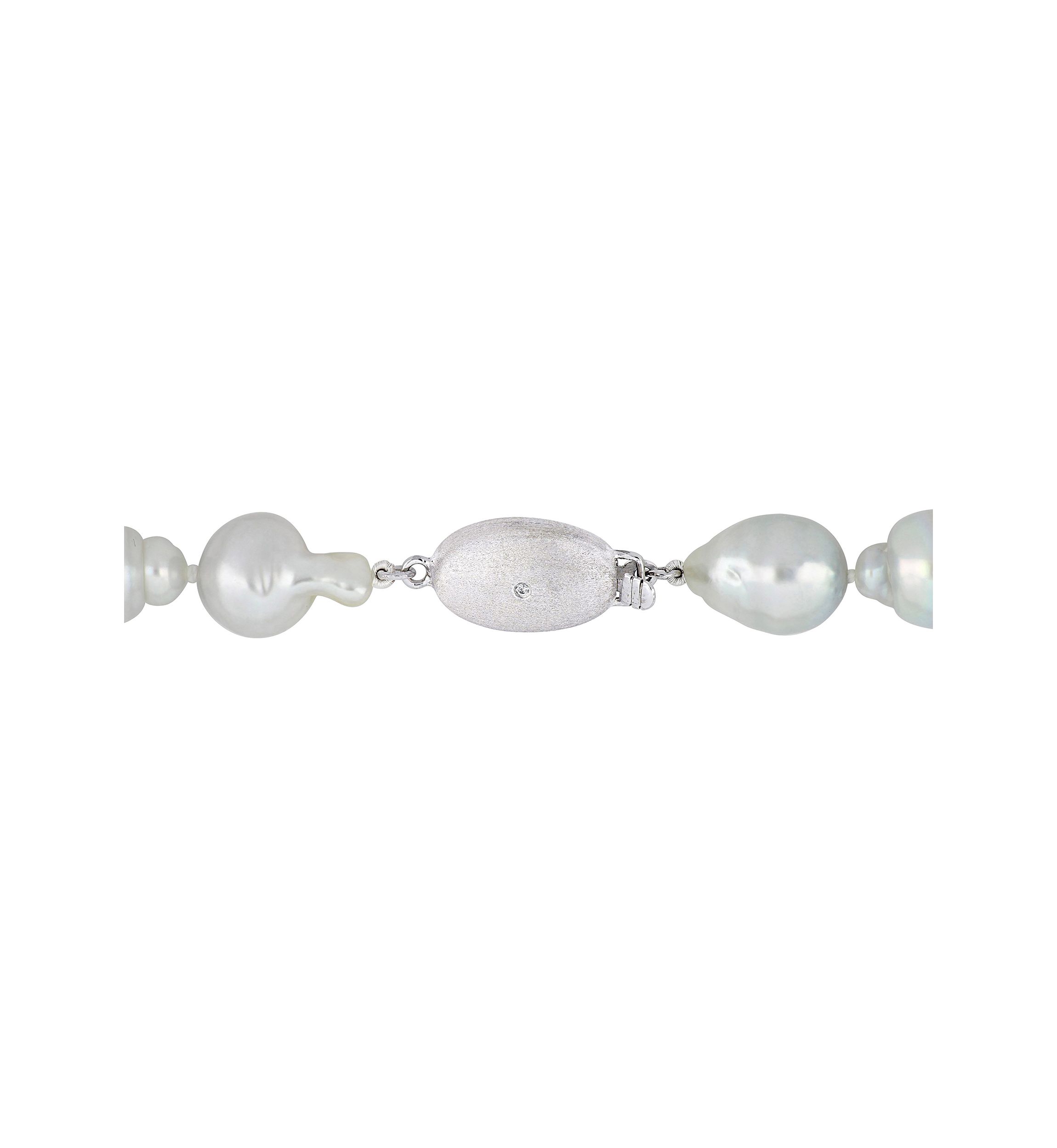 10-13MM South Sea Cultured Pearl 18" Strand Necklace with 14k White Gold Clasp