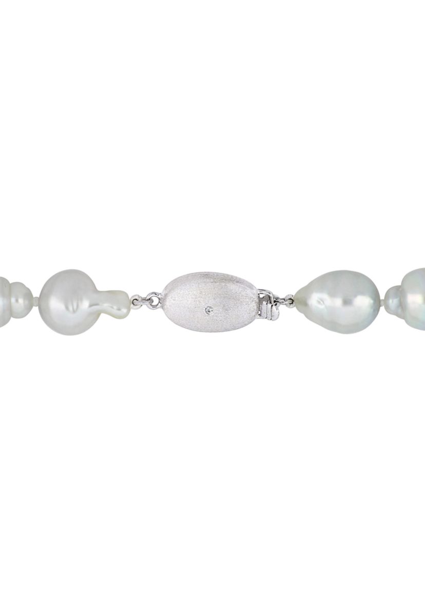 10-13MM South Sea Cultured Pearl 18" Strand Necklace with 14k White Gold Clasp