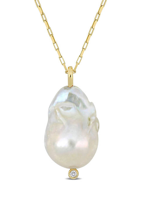 Belk & Co. Freshwater Cultured Pearl and Diamond