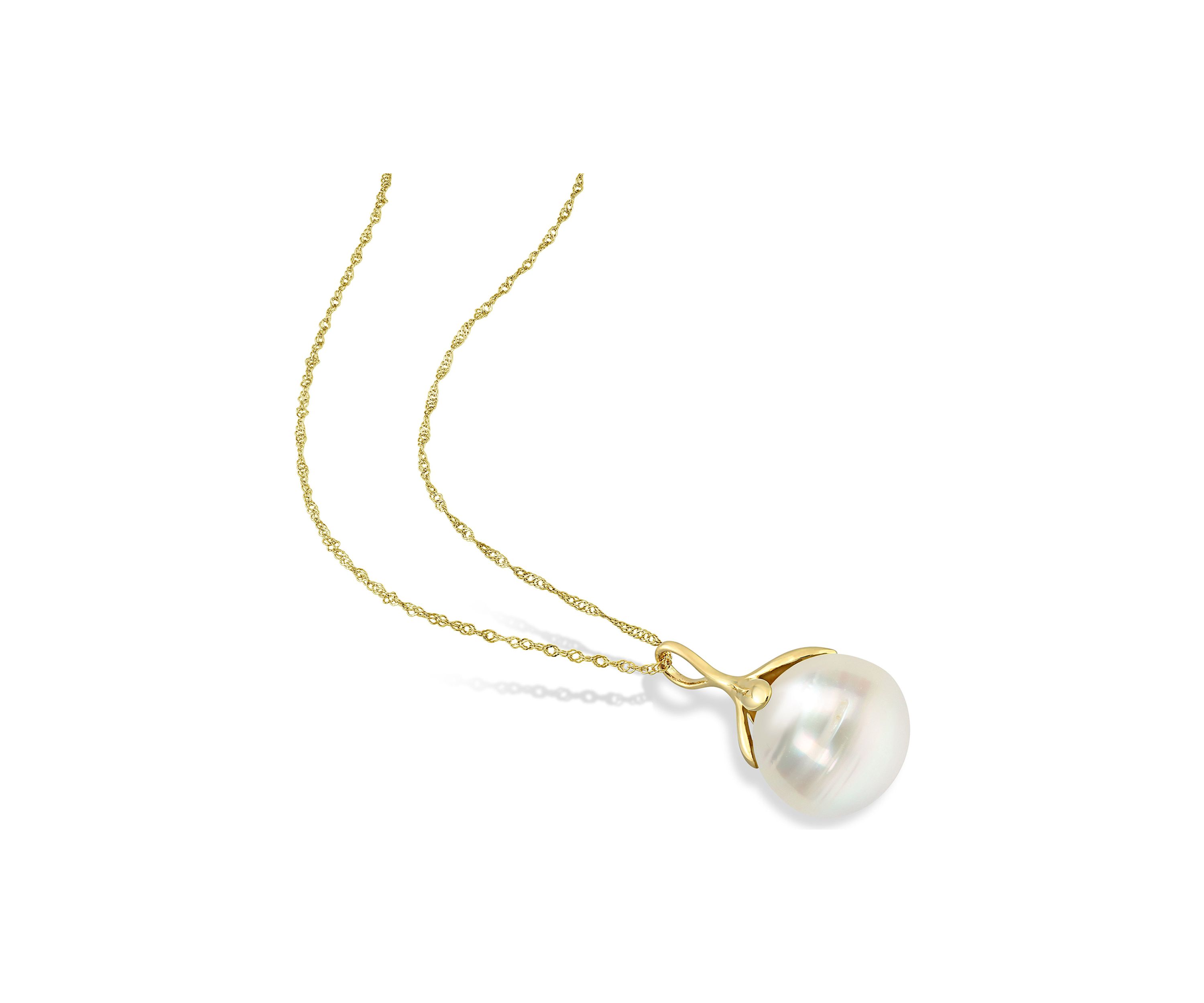 10-11MM South Sea Cultured Pearl Necklace in 14k Yellow Gold