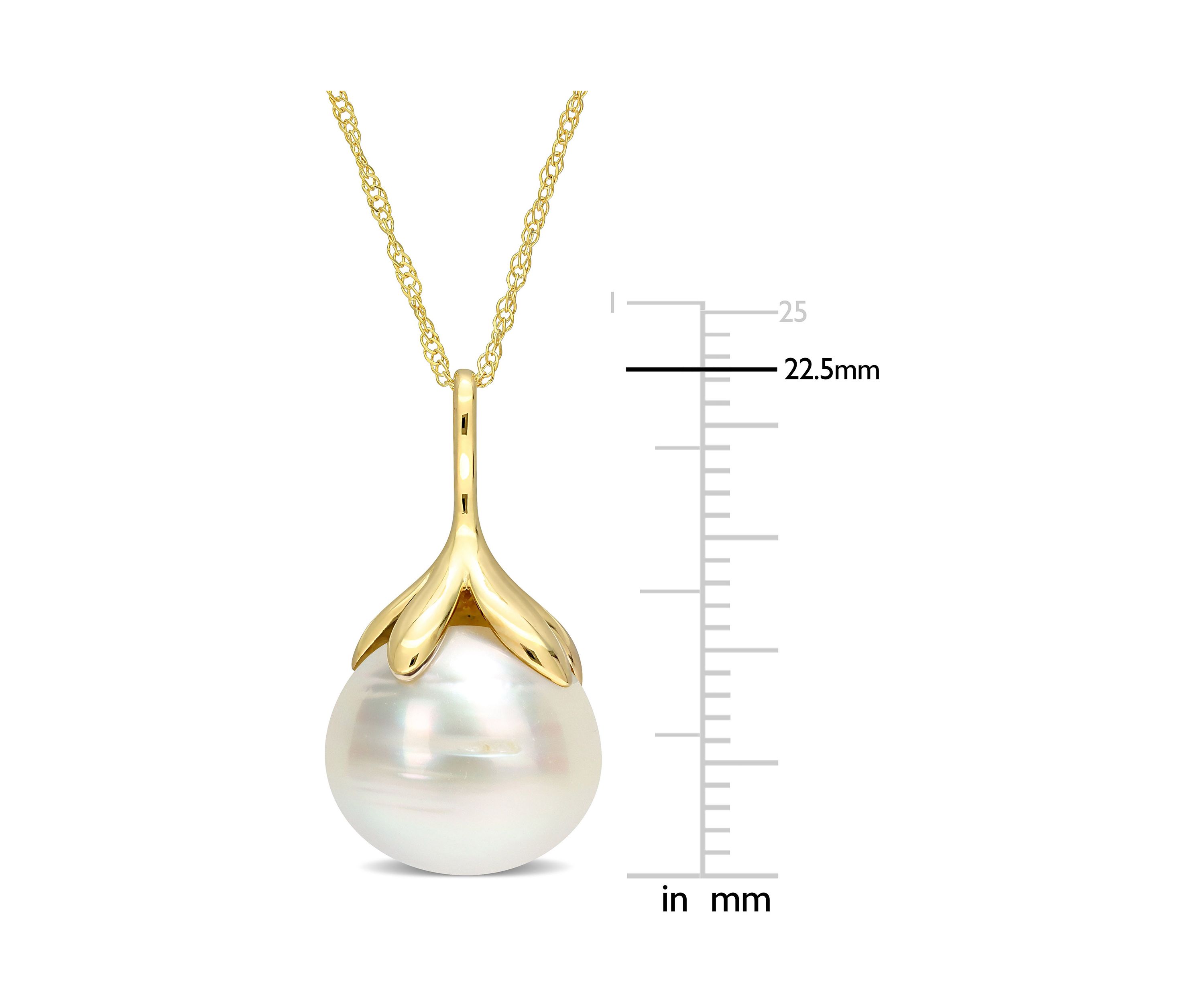 10-11MM South Sea Cultured Pearl Necklace in 14k Yellow Gold