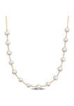 Cultured Freshwater Pearl Tin Cup Necklace in 18k Gold Plated Sterling Silver