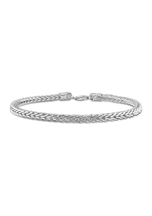Sterling Silver Foxtail Chain Bracelet, 9"