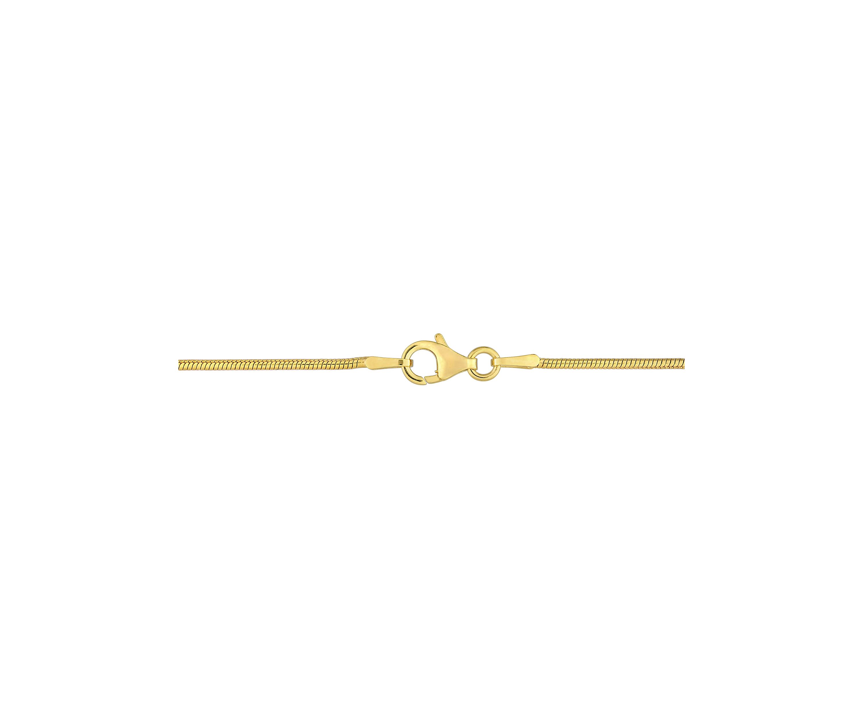 Yellow Plated Sterling Silver Snake Chain Bracelet, 7.5"