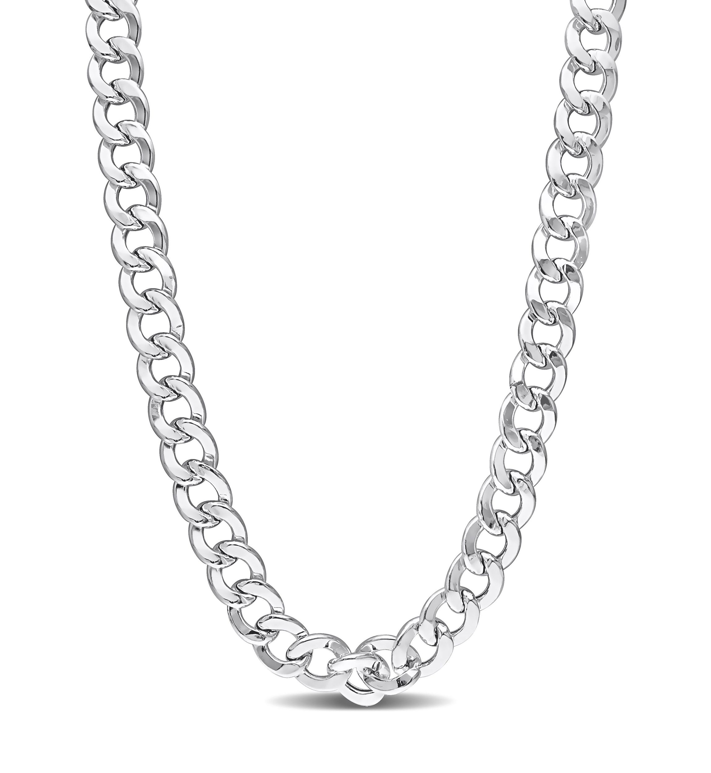 Sterling Silver 12.5mm Curb Link Chain Necklace