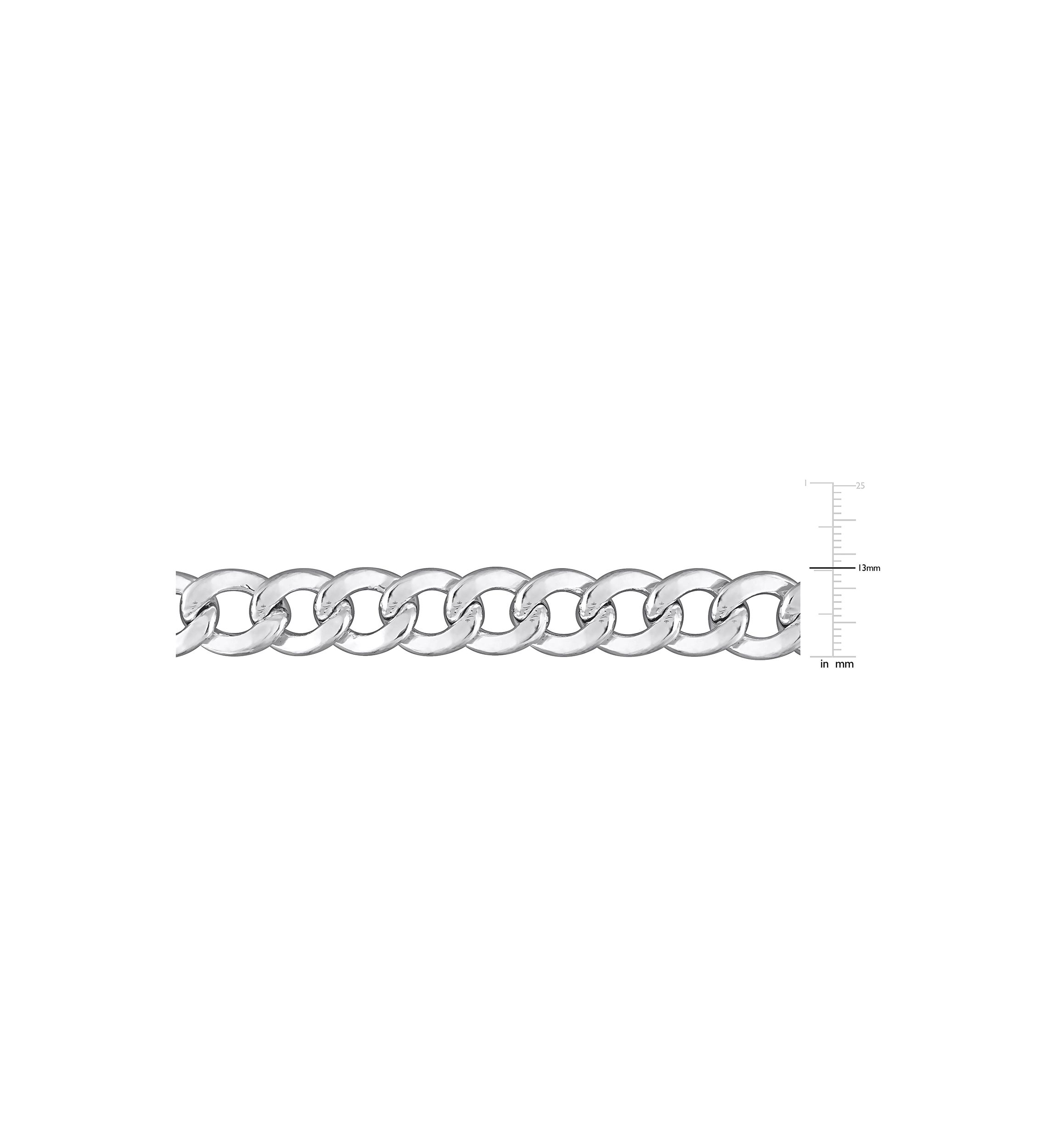 Sterling Silver 12.5mm Curb Link Chain Necklace
