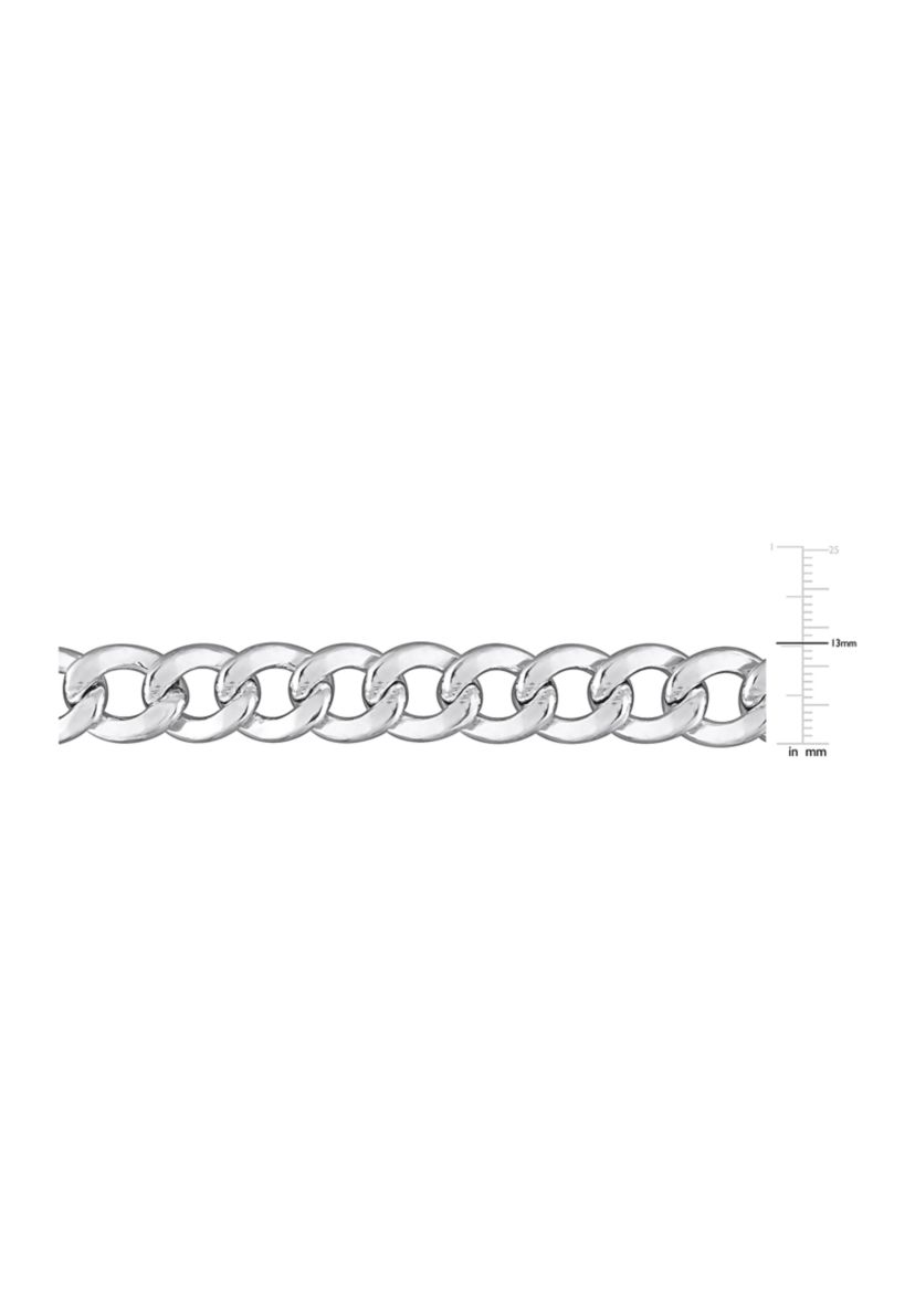 Sterling Silver 12.5mm Curb Link Chain Necklace