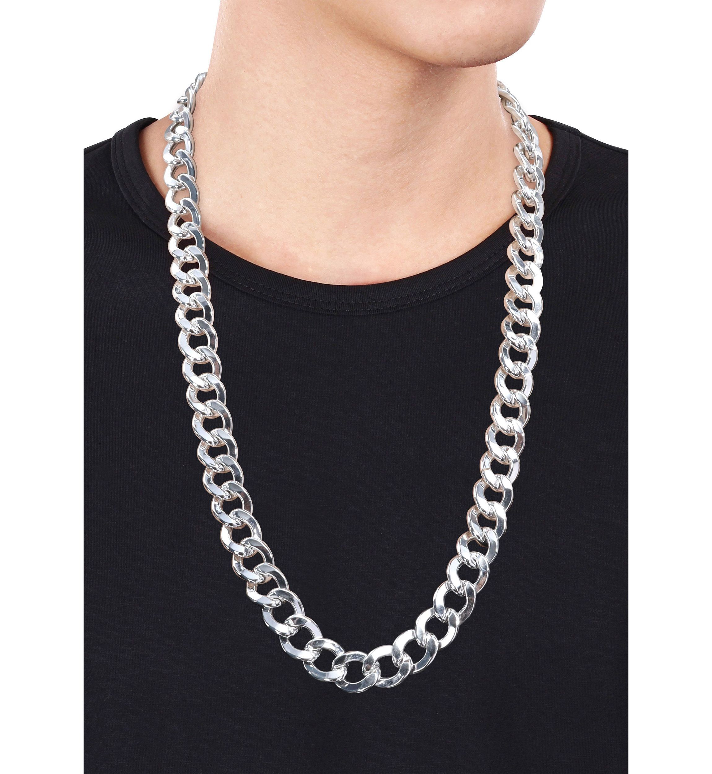 Sterling Silver 12.5mm Curb Link Chain Necklace