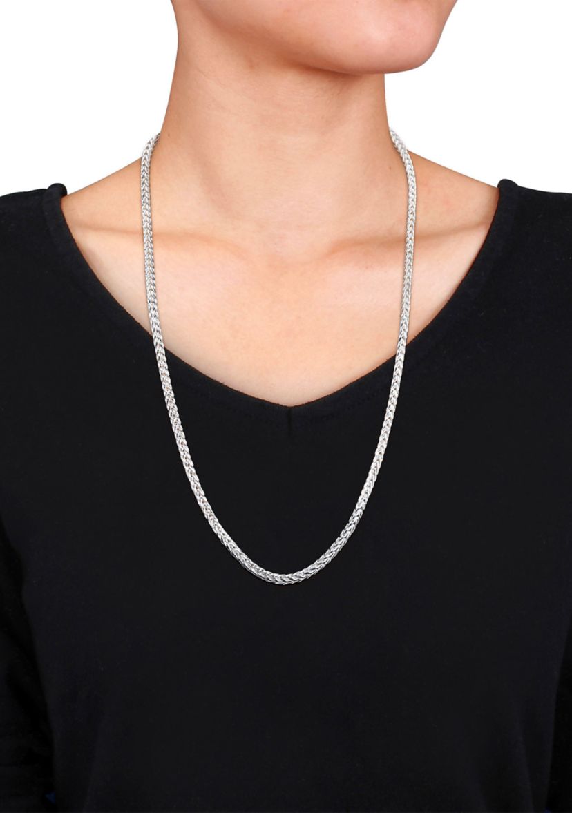 Sterling Silver Foxtail Chain Necklace