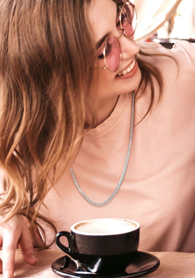 Sterling Silver Foxtail Chain Necklace