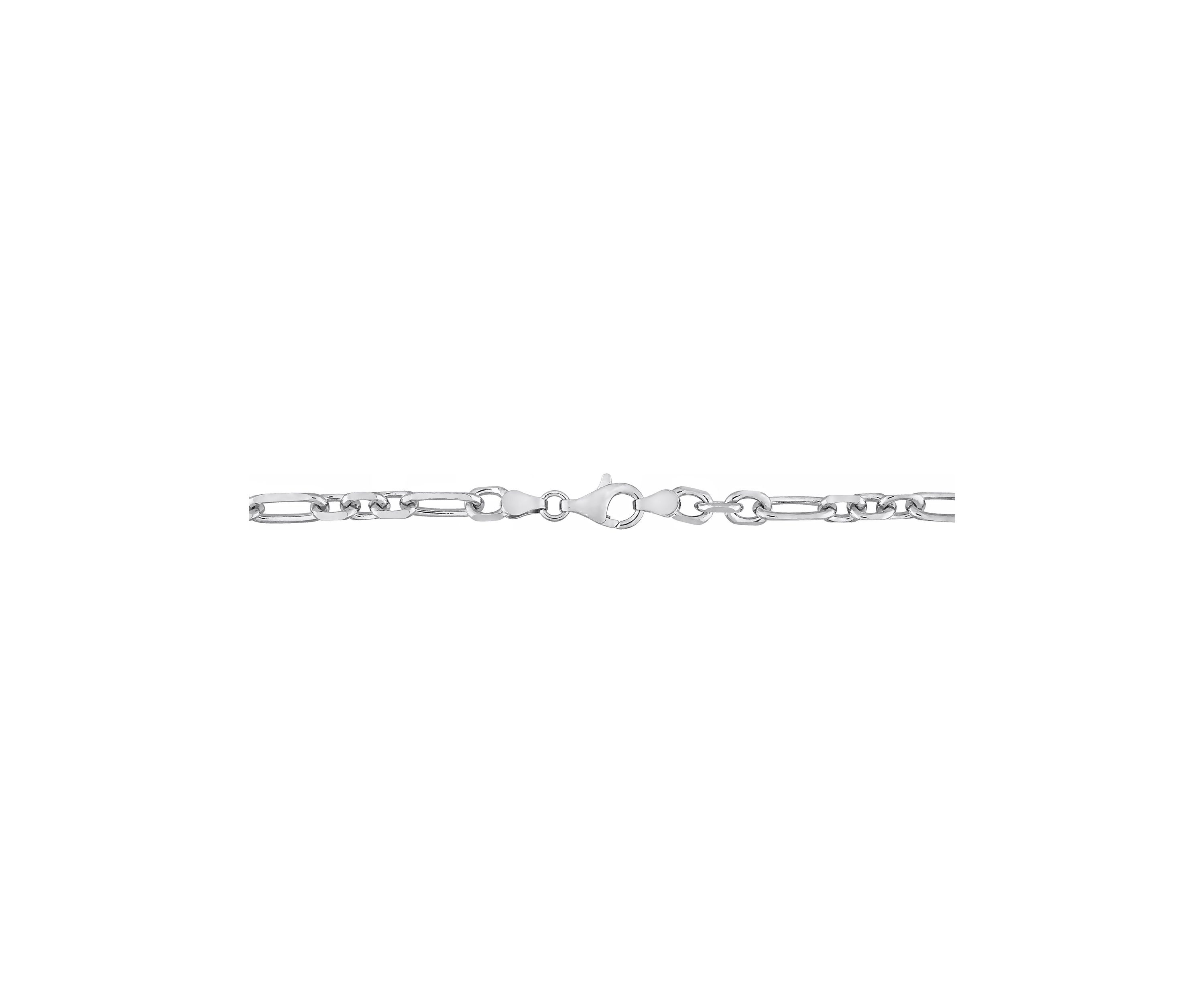 Sterling Silver 6mm Figaro Chain Bracelet, 9"