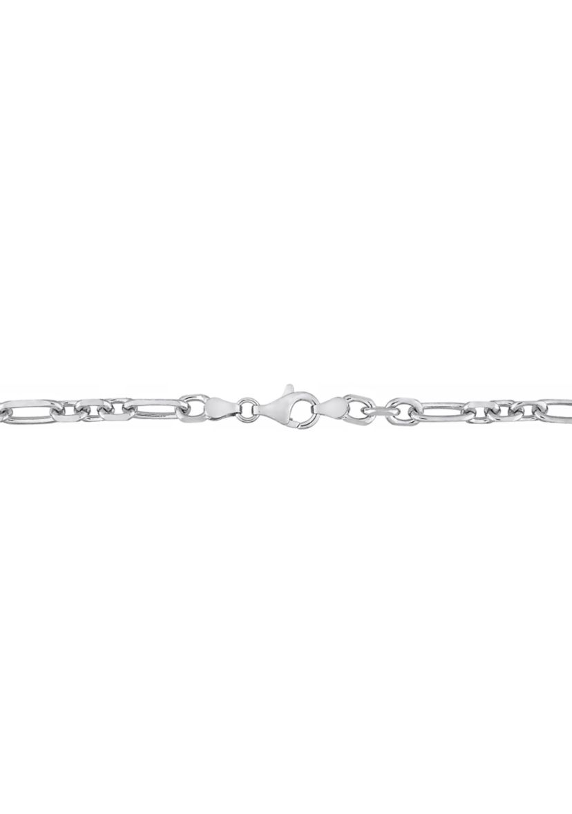 Sterling Silver 6mm Figaro Chain Bracelet, 9"