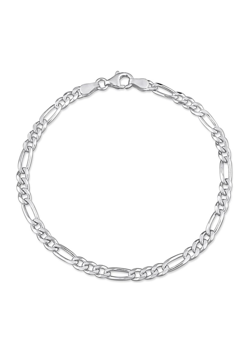 Sterling Silver 3.8mm Figaro Chain Bracelet, 7.5"