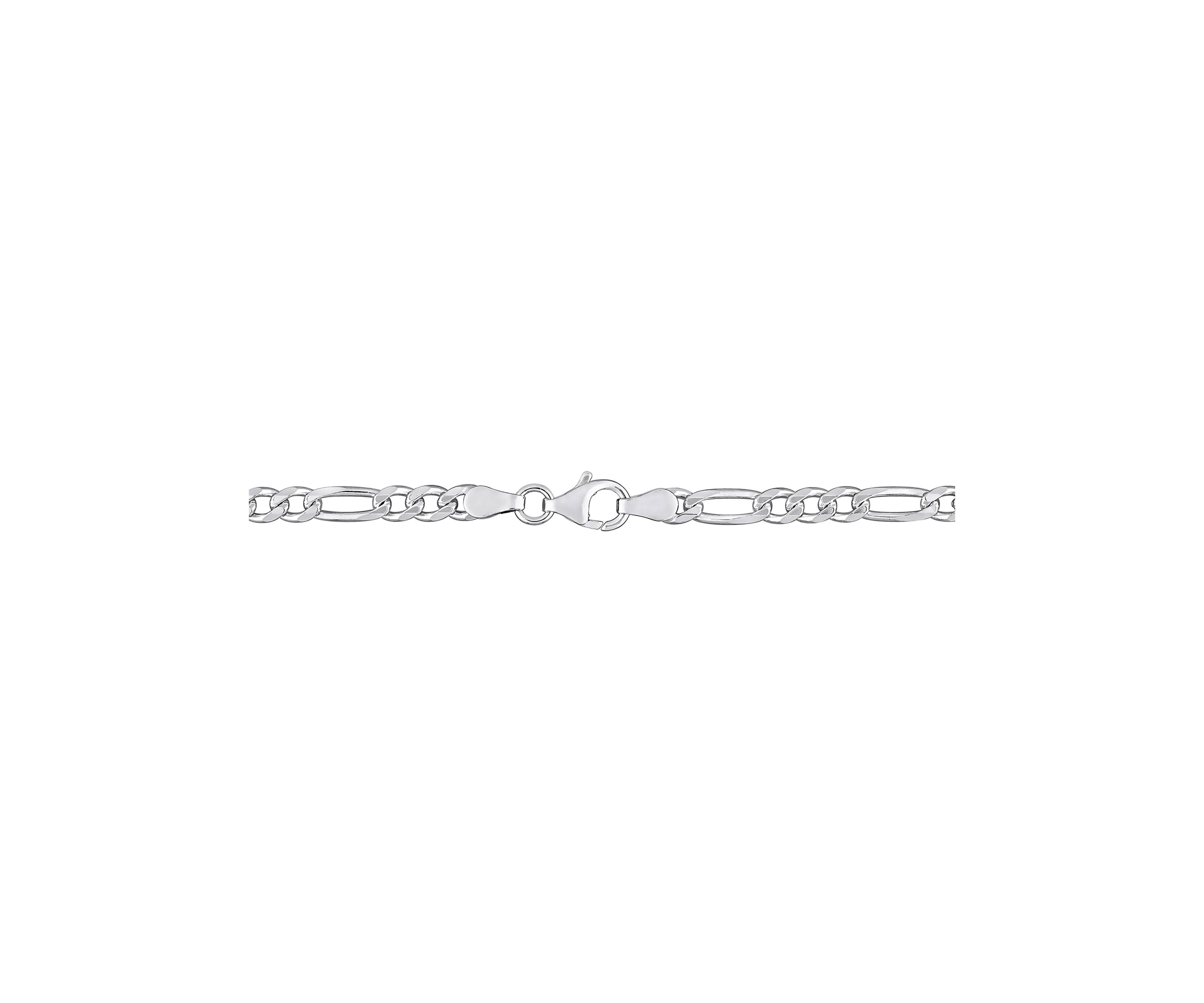 Sterling Silver 3.8mm Figaro Chain Bracelet, 7.5"