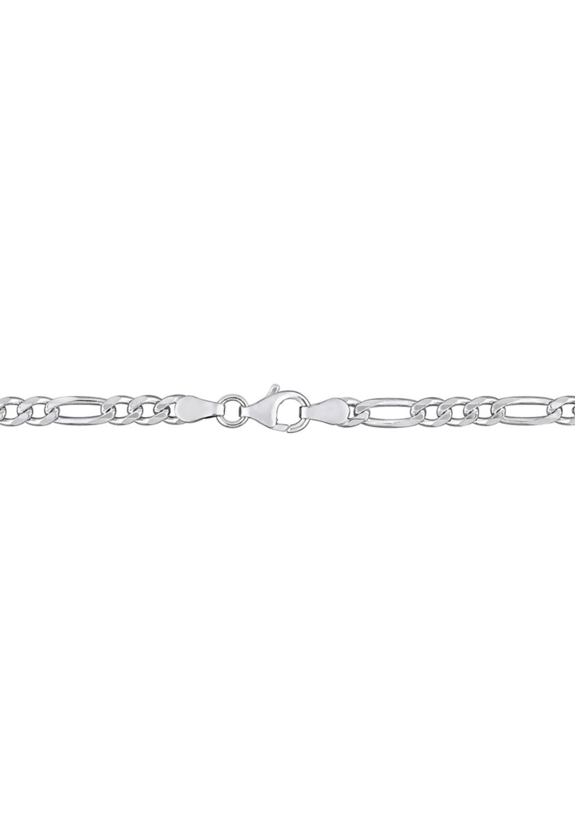 Sterling Silver 3.8mm Figaro Chain Bracelet, 7.5"