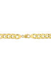 18k Yellow Gold Plated Sterling Silver 12.5 Millimeter Flat Curb Chain Necklace