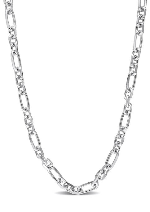 Sterling Silver 6 Millimeter Figaro Chain Necklace