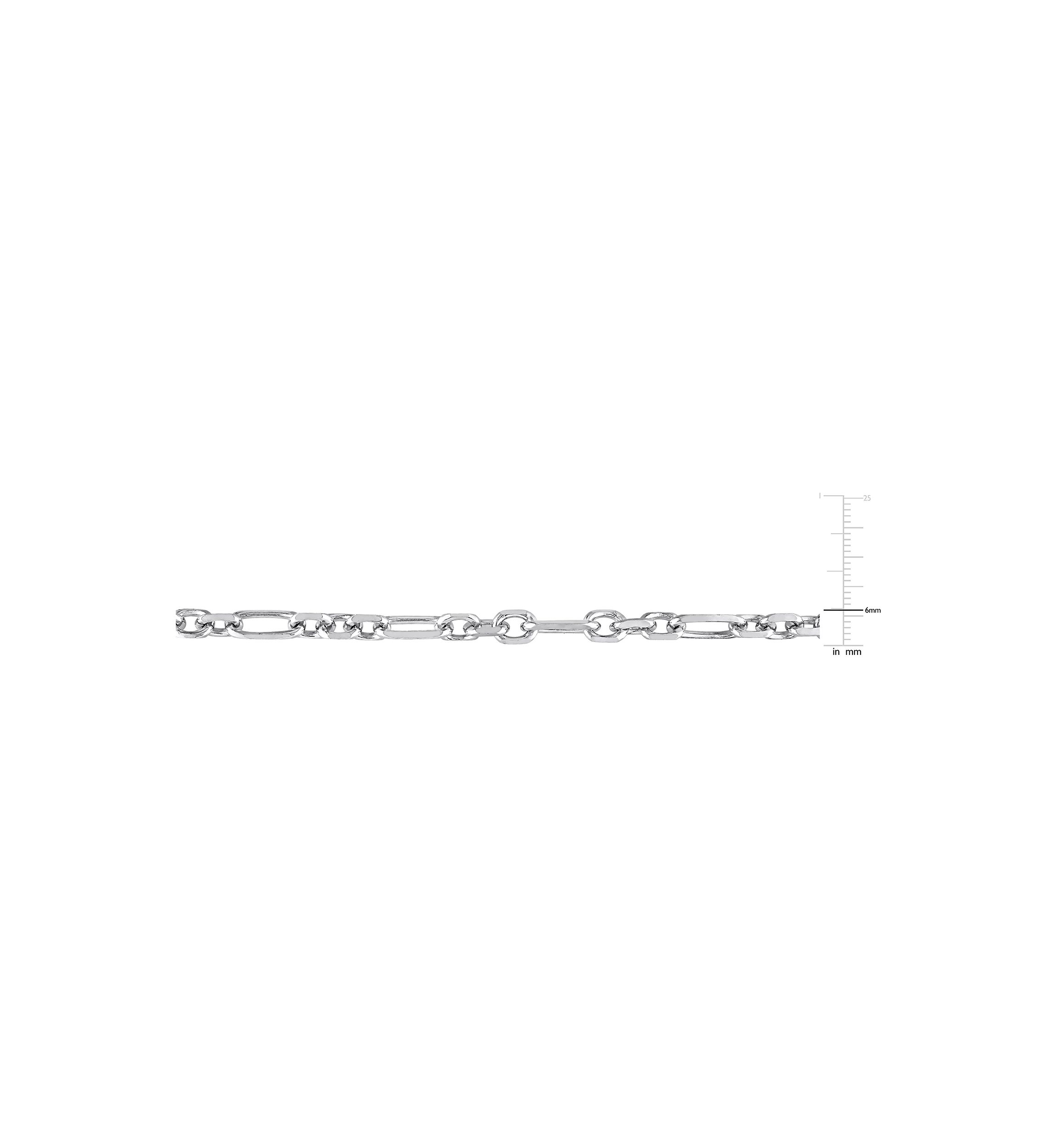 Sterling Silver 6mm Figaro Chain Necklace