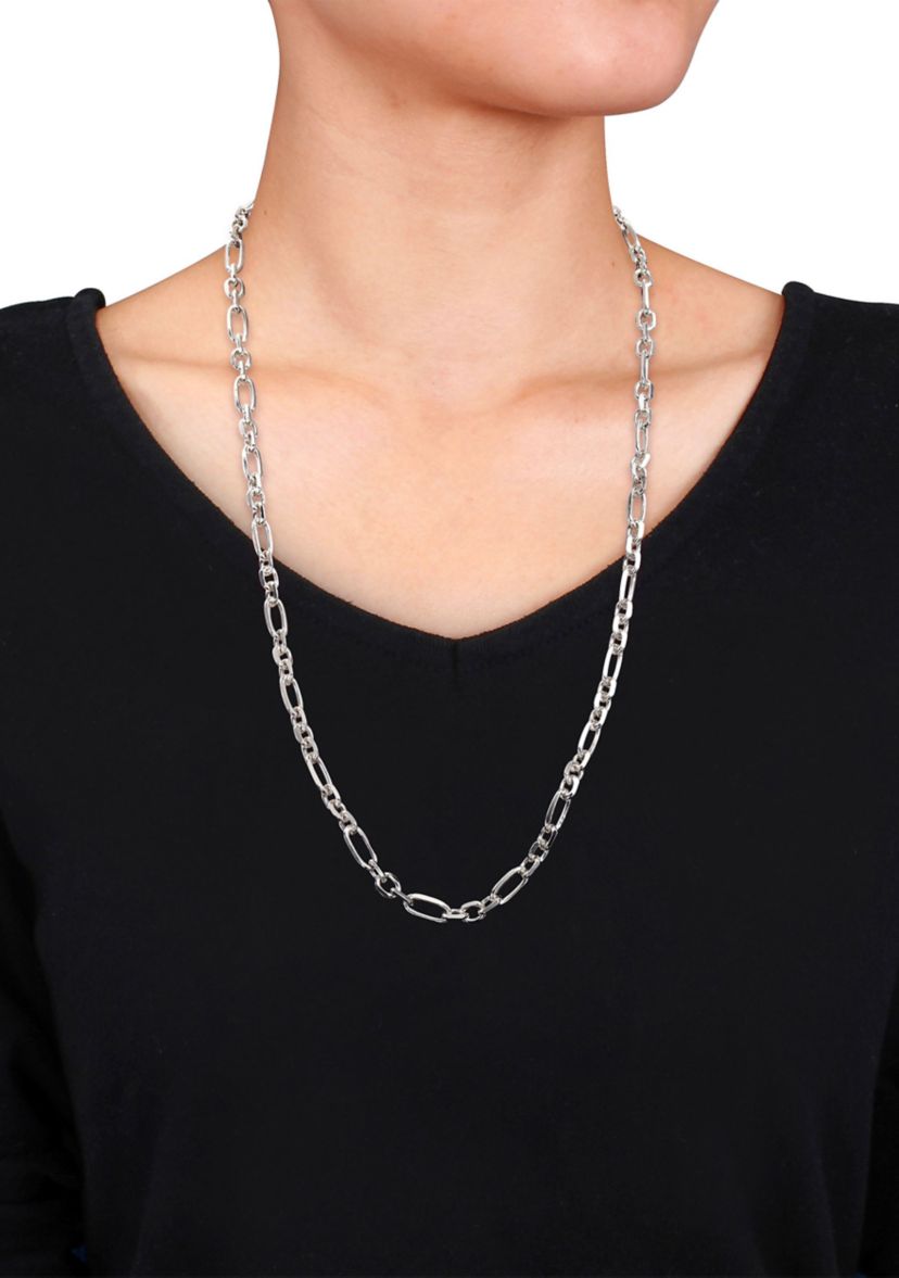 Sterling Silver 6mm Figaro Chain Necklace