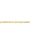 18k Yellow Gold Plated Sterling Silver 6 Millimeter Figaro Chain Necklace
