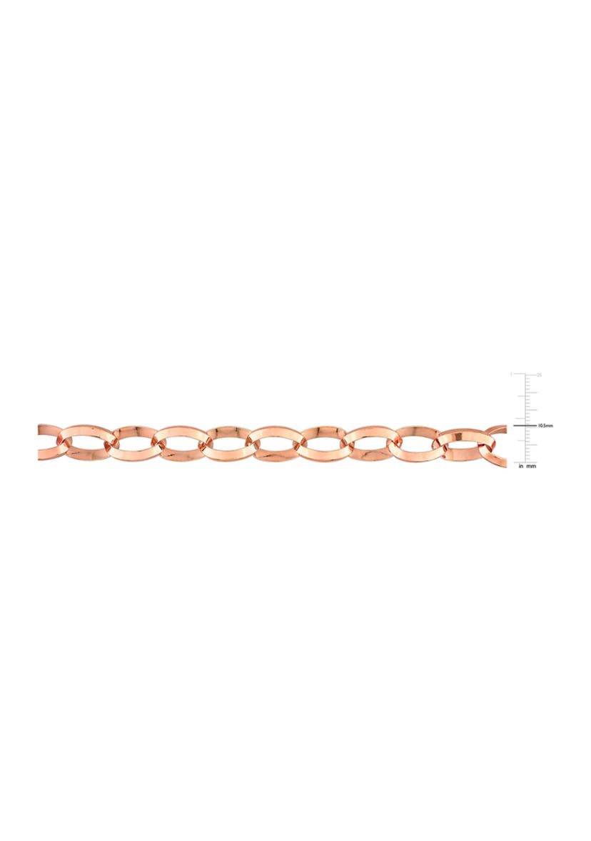 18k Rose Gold Plated Sterling Silver Rolo Chain Bracelet, 7.5"