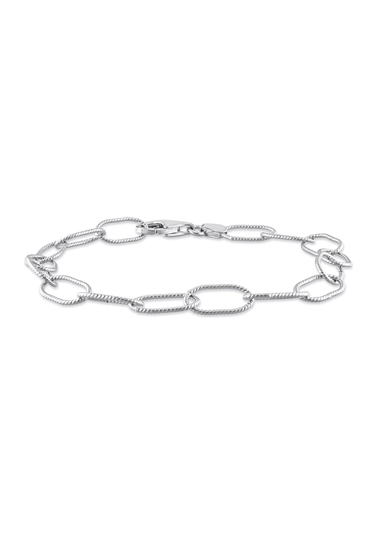 Sterling Silver Twisted Rolo Chain Bracelet, 7.5"