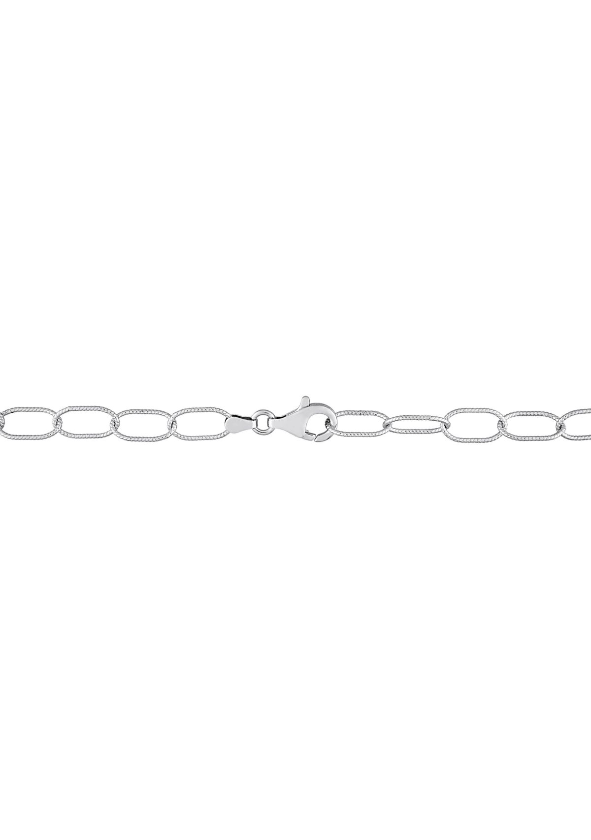 Sterling Silver Twisted Rolo Chain Bracelet, 7.5"