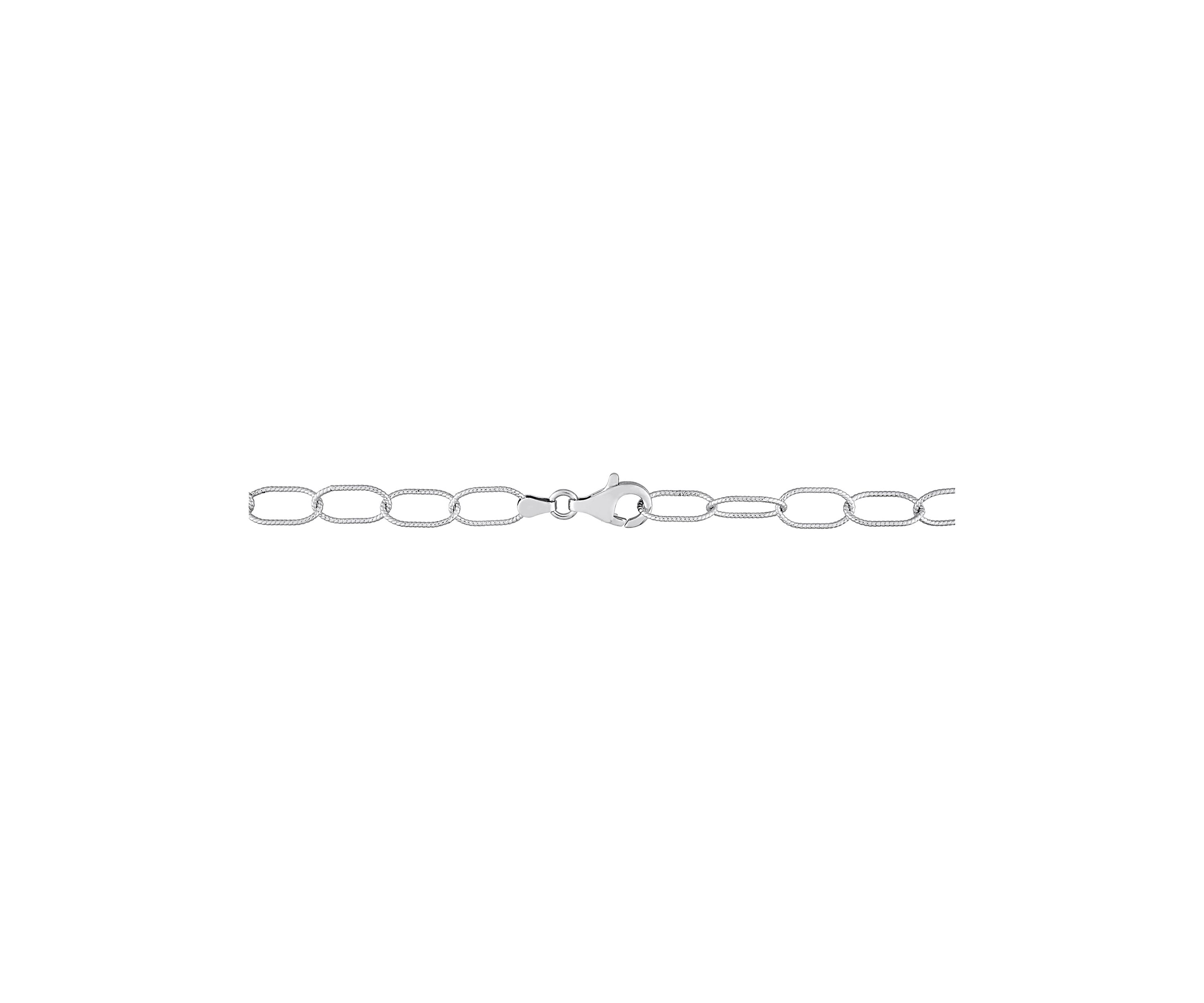 Sterling Silver Twisted Rolo Chain Bracelet, 7.5"