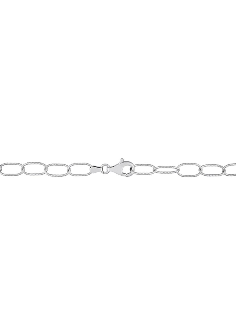 Sterling Silver Twisted Rolo Chain Bracelet, 7.5"