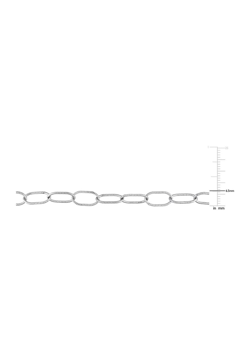 Sterling Silver Twisted Rolo Chain Bracelet, 7.5"