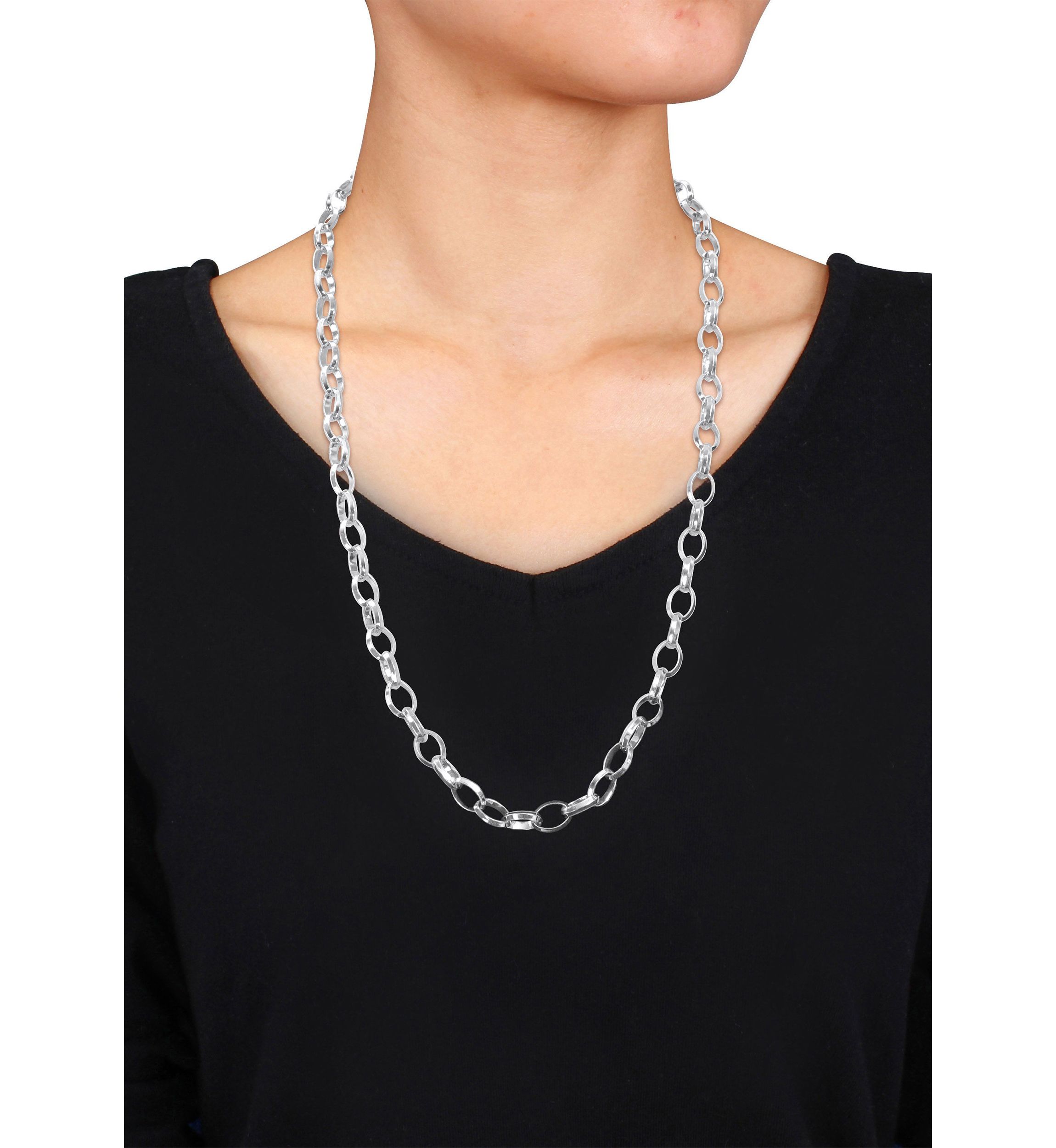 Sterling Silver Rolo Chain Necklace