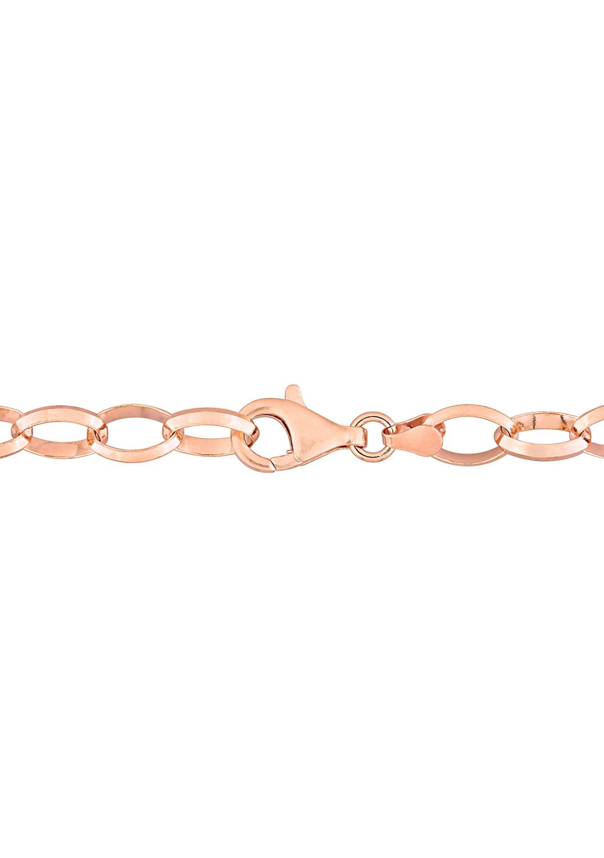 18k Rose Gold Plated Sterling Silver Rolo Chain Necklace