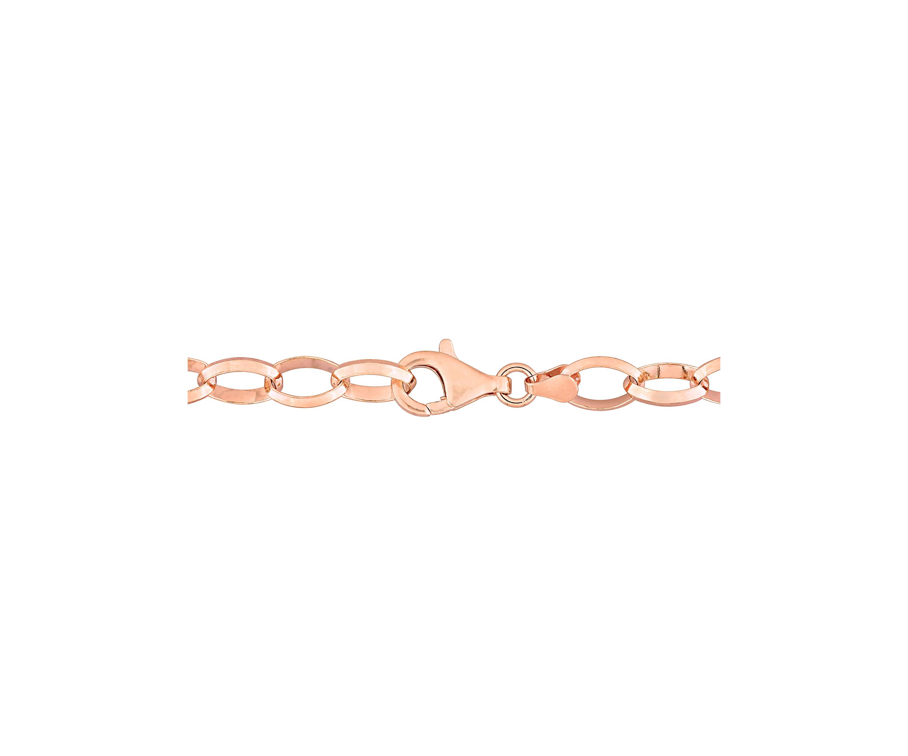 18k Rose Gold Plated Sterling Silver Rolo Chain Necklace