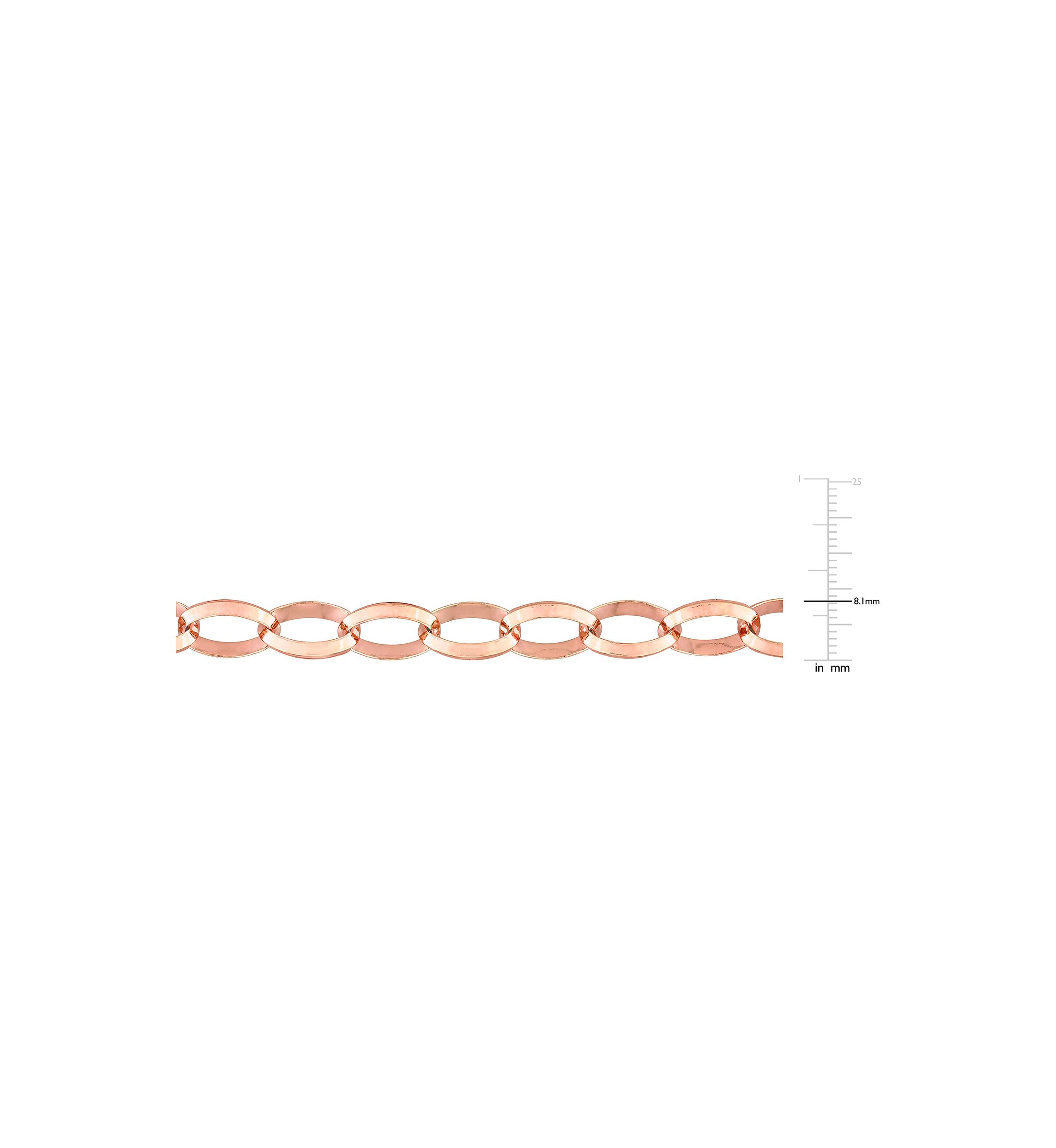 18k Rose Gold Plated Sterling Silver Rolo Chain Necklace
