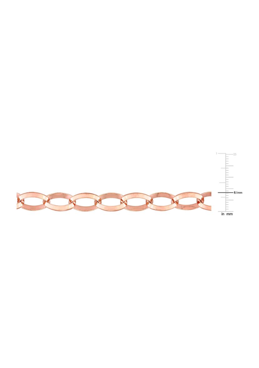 18k Rose Gold Plated Sterling Silver Rolo Chain Necklace