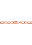 18k Rose Gold Plated Sterling Silver 10.5 Millimeter Rolo Chain Necklace