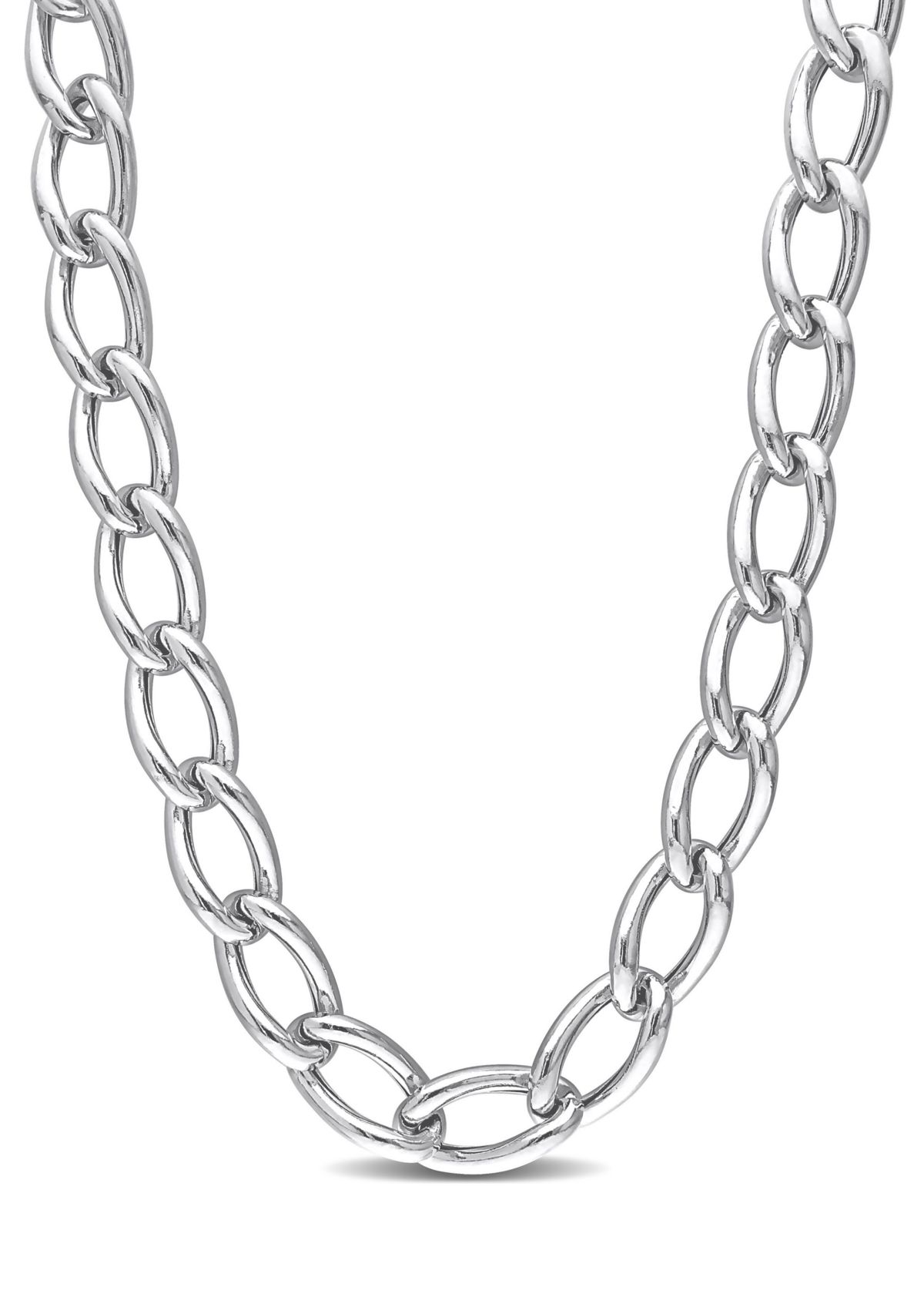 Sterling Silver Hollow Link Chain Necklace