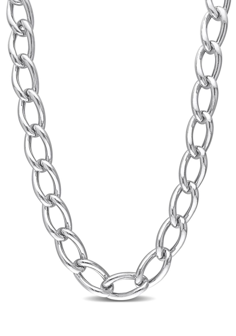 Sterling Silver Hollow Link Chain Necklace
