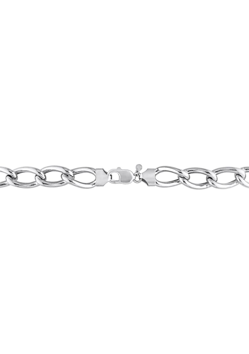 Sterling Silver Hollow Link Chain Necklace