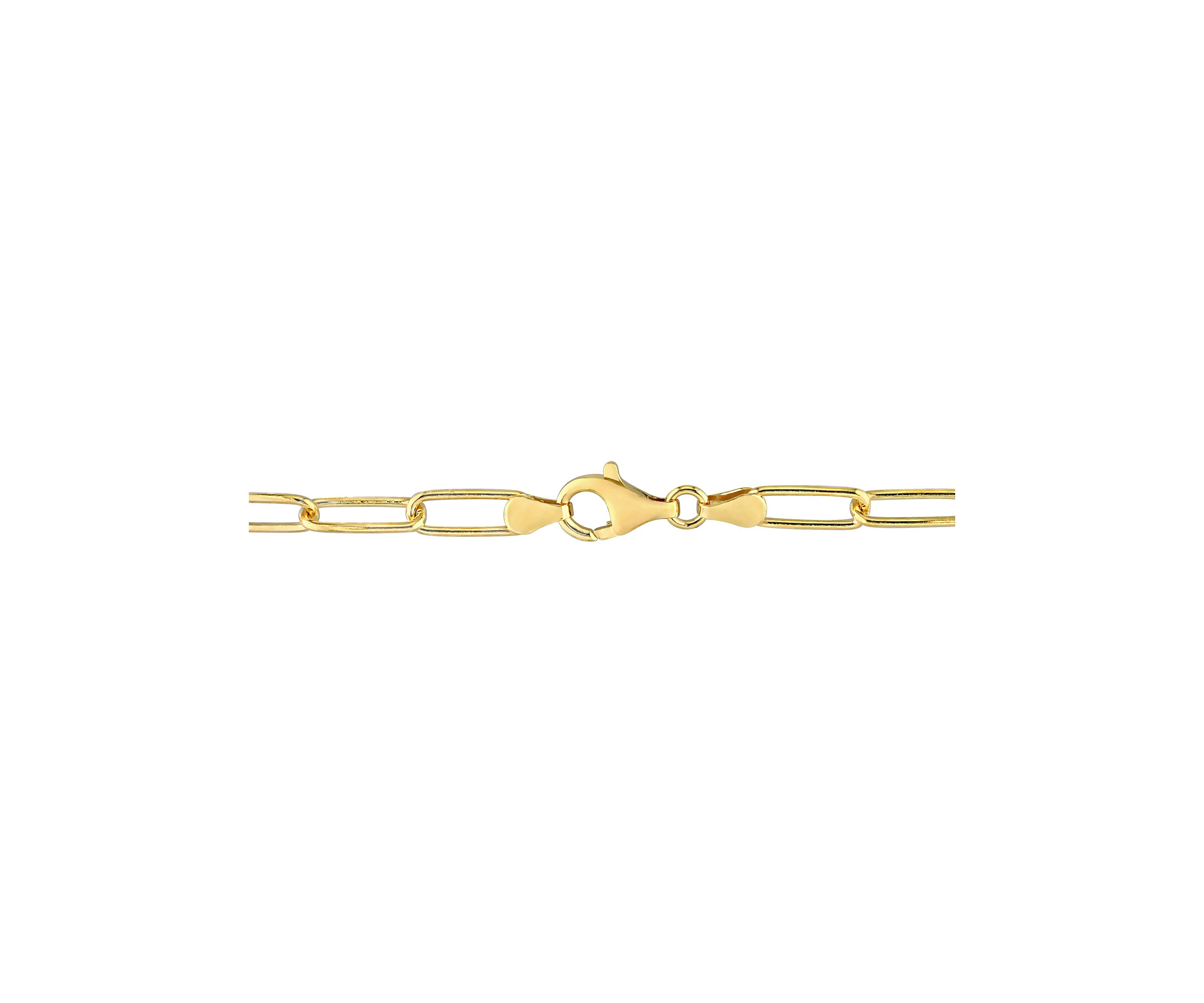 18k Yellow Gold Plated Sterling Silver 5mm Paperclip Chain Anklet, 9"