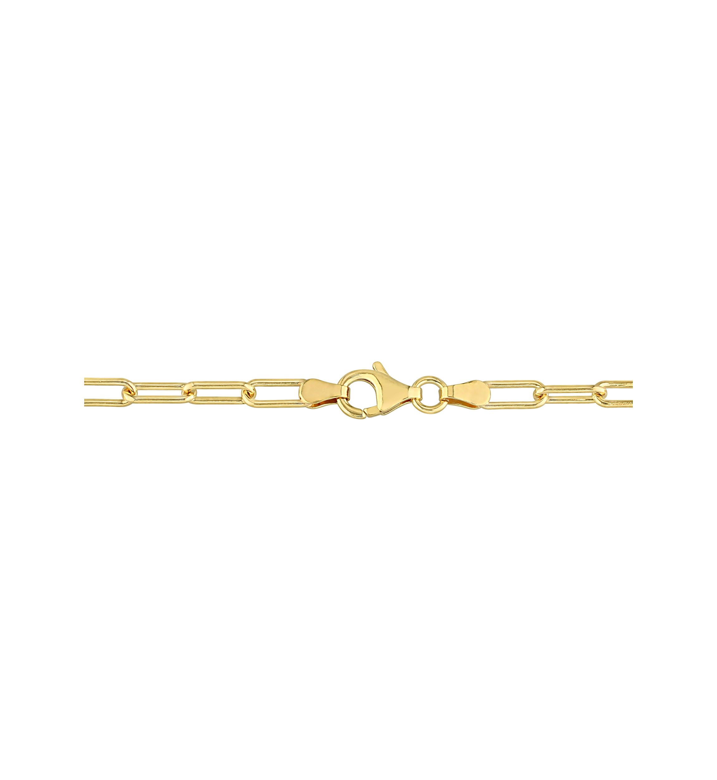 18k Yellow Gold Plated Sterling Silver 3.5mm Paperclip Chain Anklet, 9"