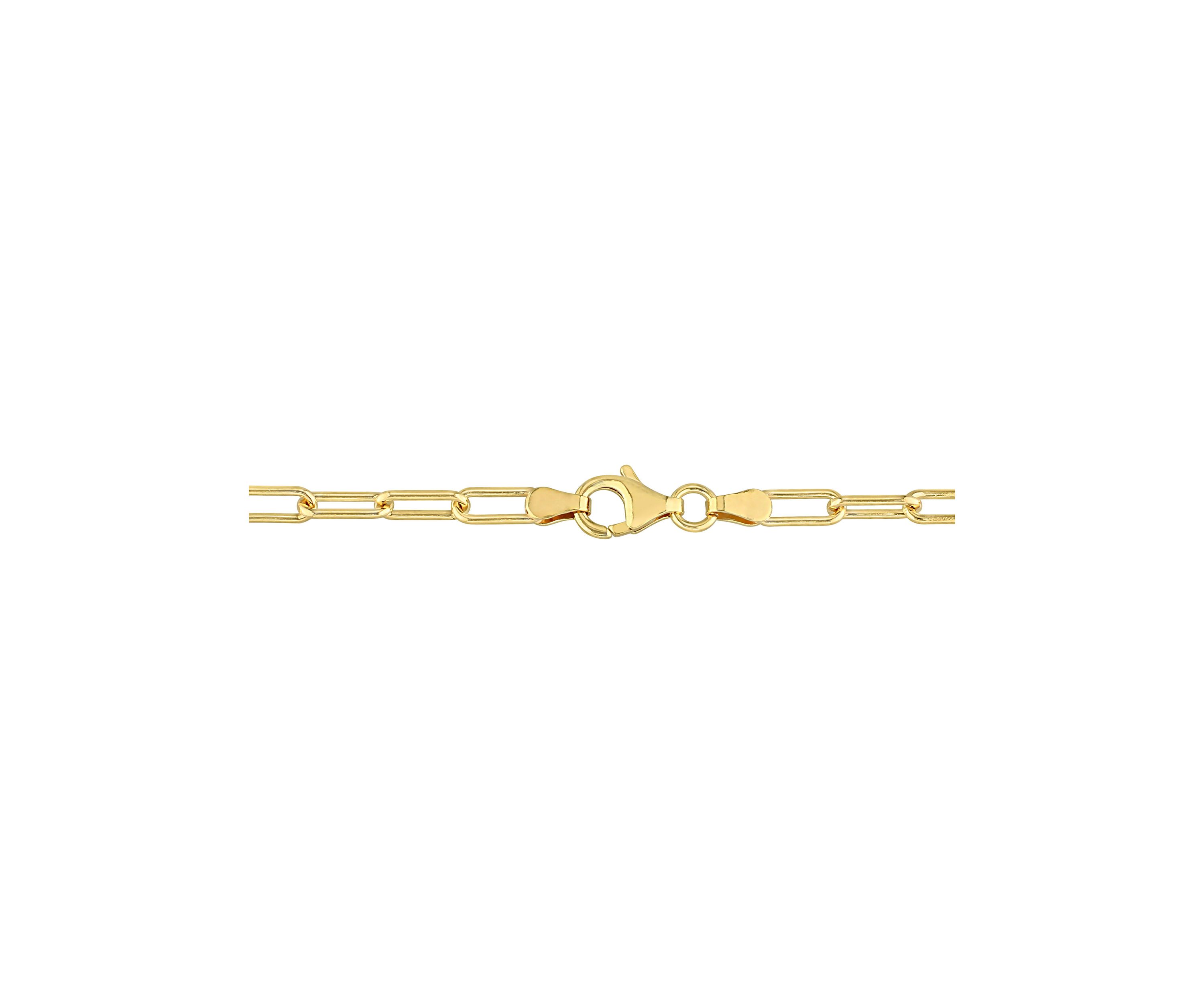 18k Yellow Gold Plated Sterling Silver 3.5mm Paperclip Chain Anklet, 9"