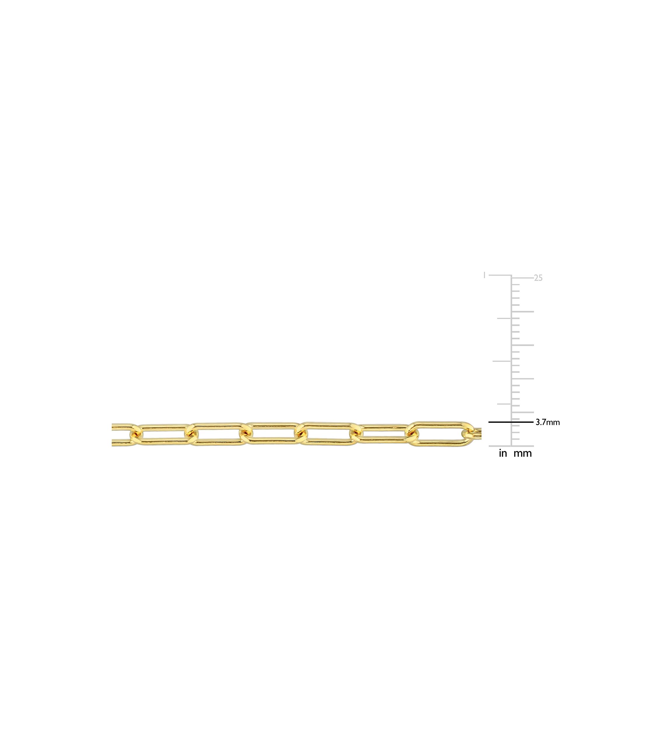 18k Yellow Gold Plated Sterling Silver 3.5mm Paperclip Chain Anklet, 9"