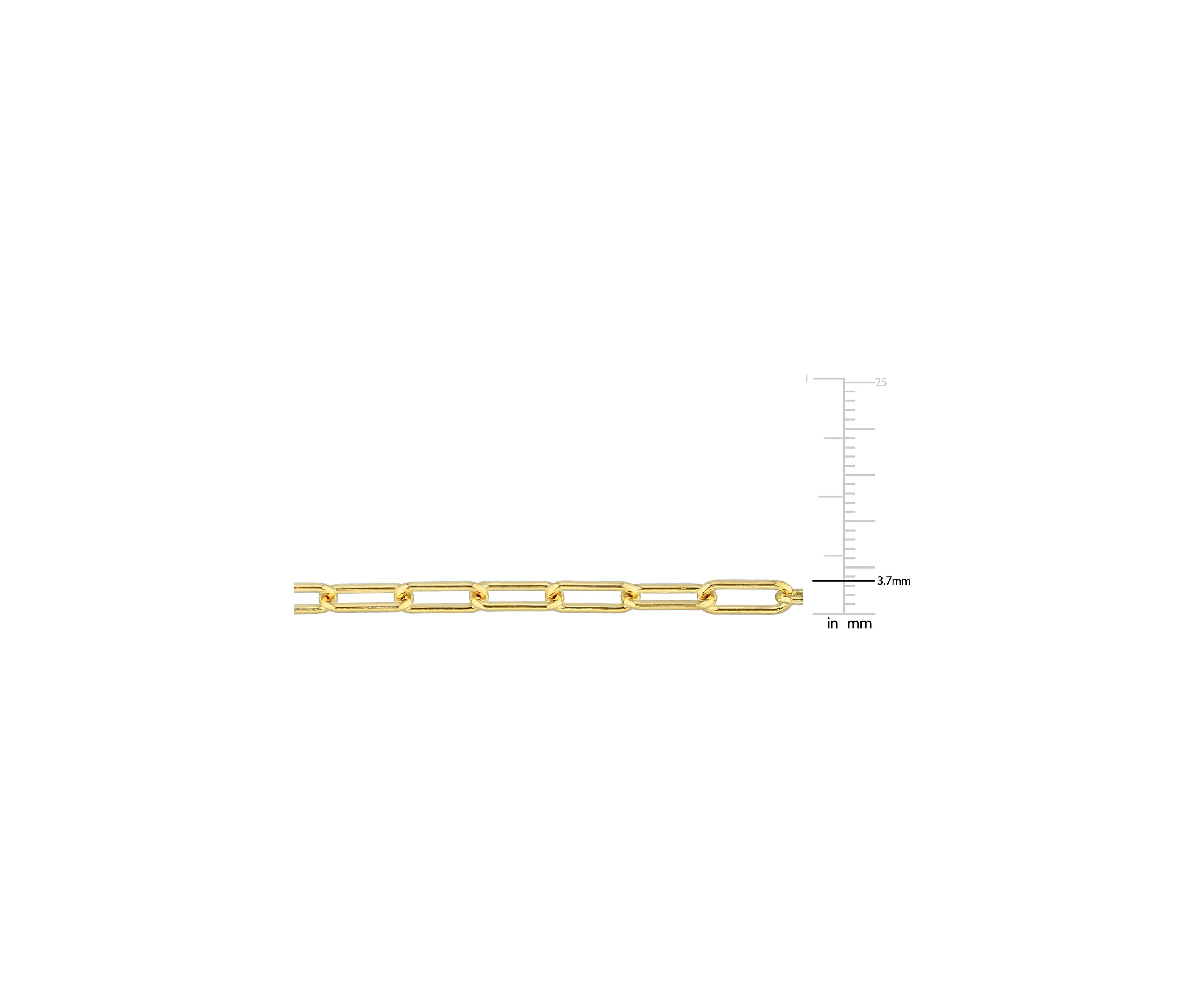 18k Yellow Gold Plated Sterling Silver 3.5mm Paperclip Chain Anklet, 9"