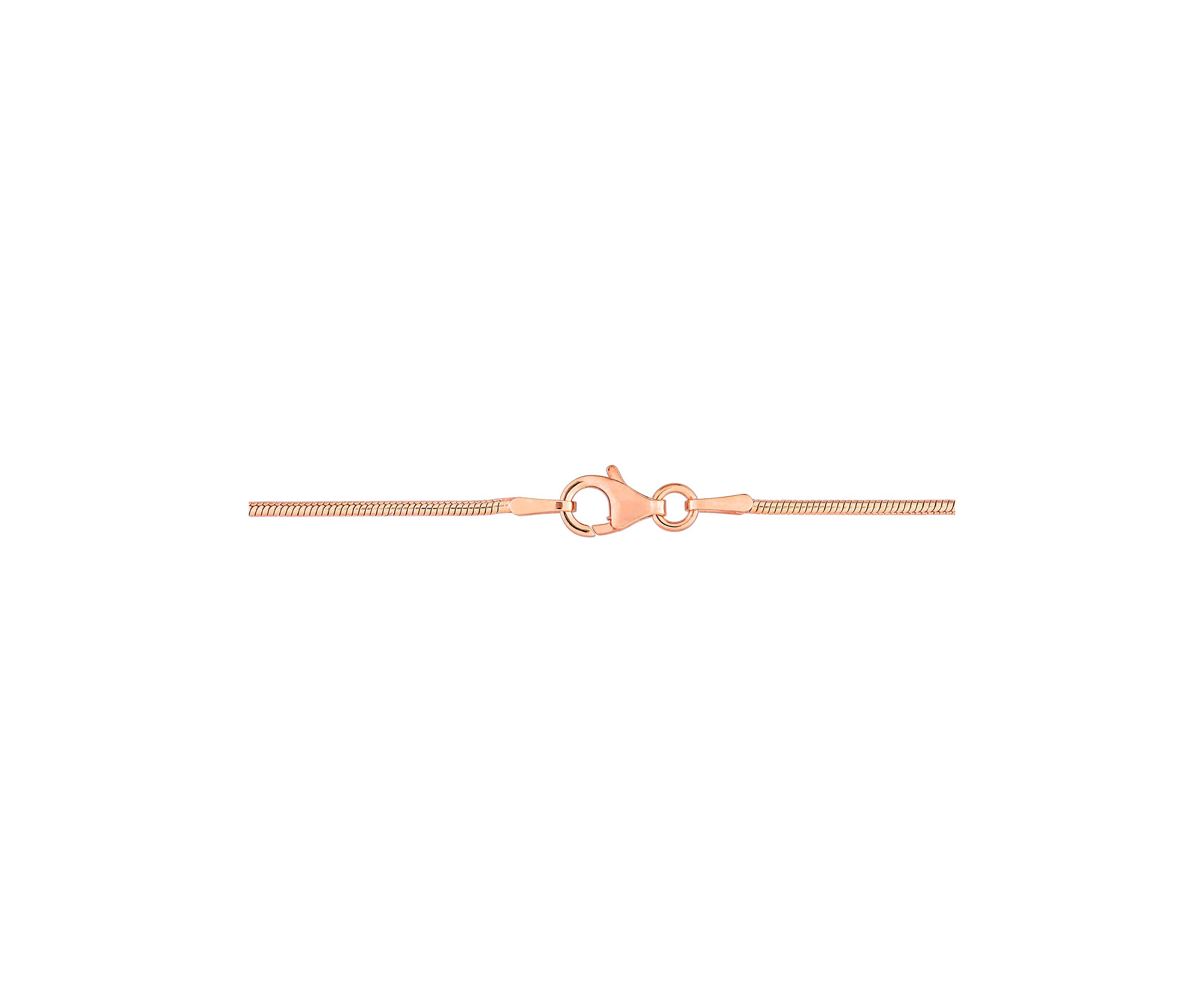 18k Rose Gold Plated Sterling Silver 1.2mm Snake Chain Anklet, 9"
