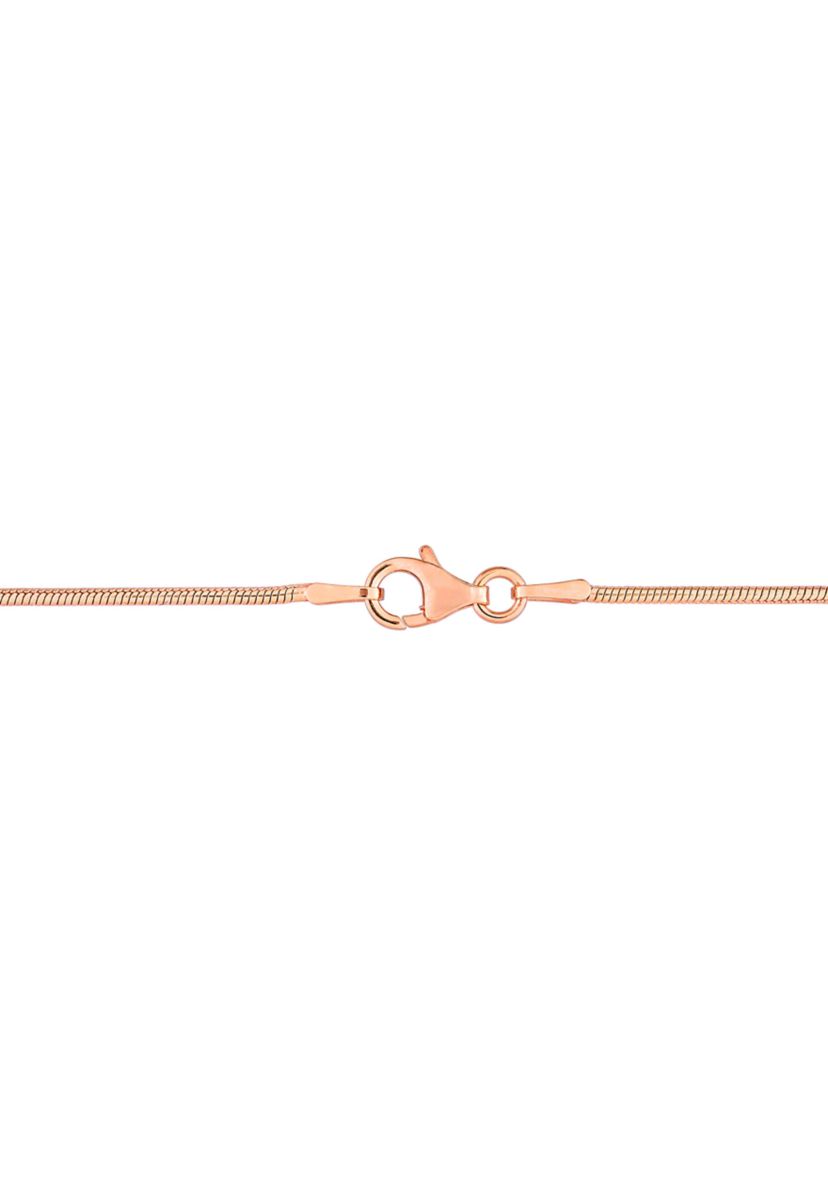 18k Rose Gold Plated Sterling Silver 1.2mm Snake Chain Anklet, 9"
