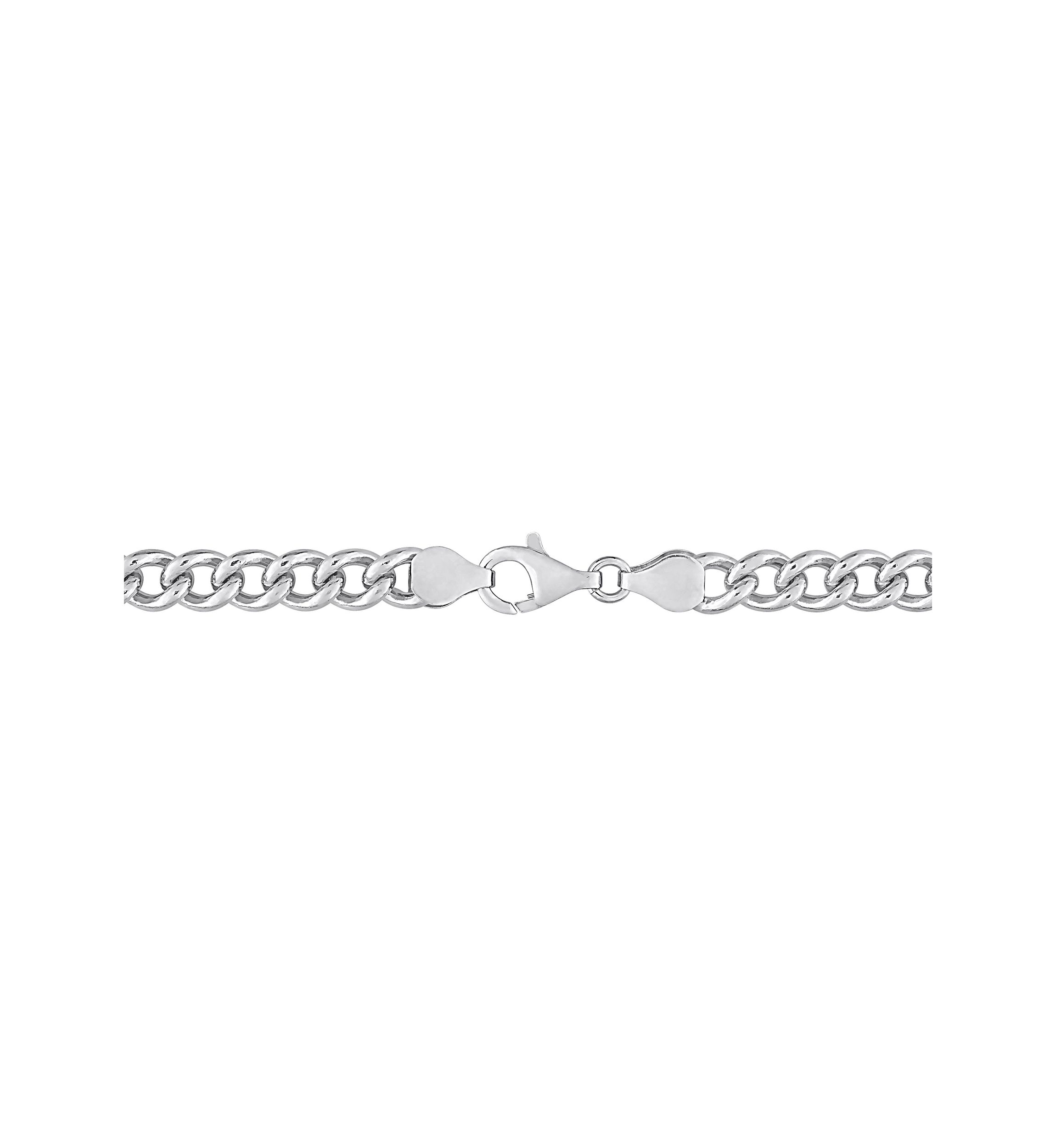 Sterling Silver 6.5mm Curb Link Chain Anklet, 9"