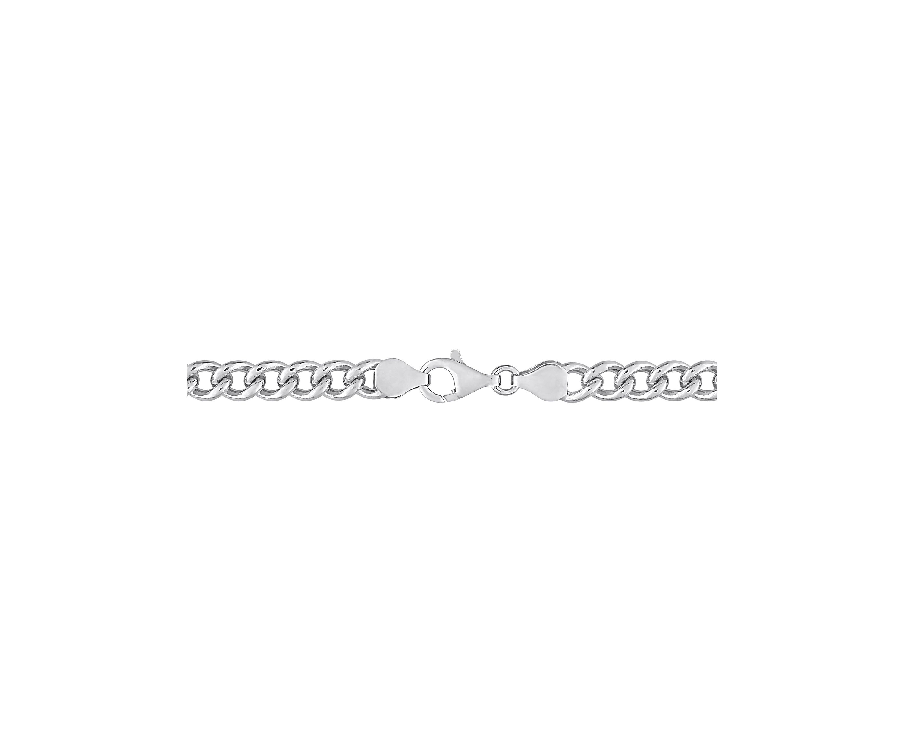 Sterling Silver 6.5mm Curb Link Chain Anklet, 9"