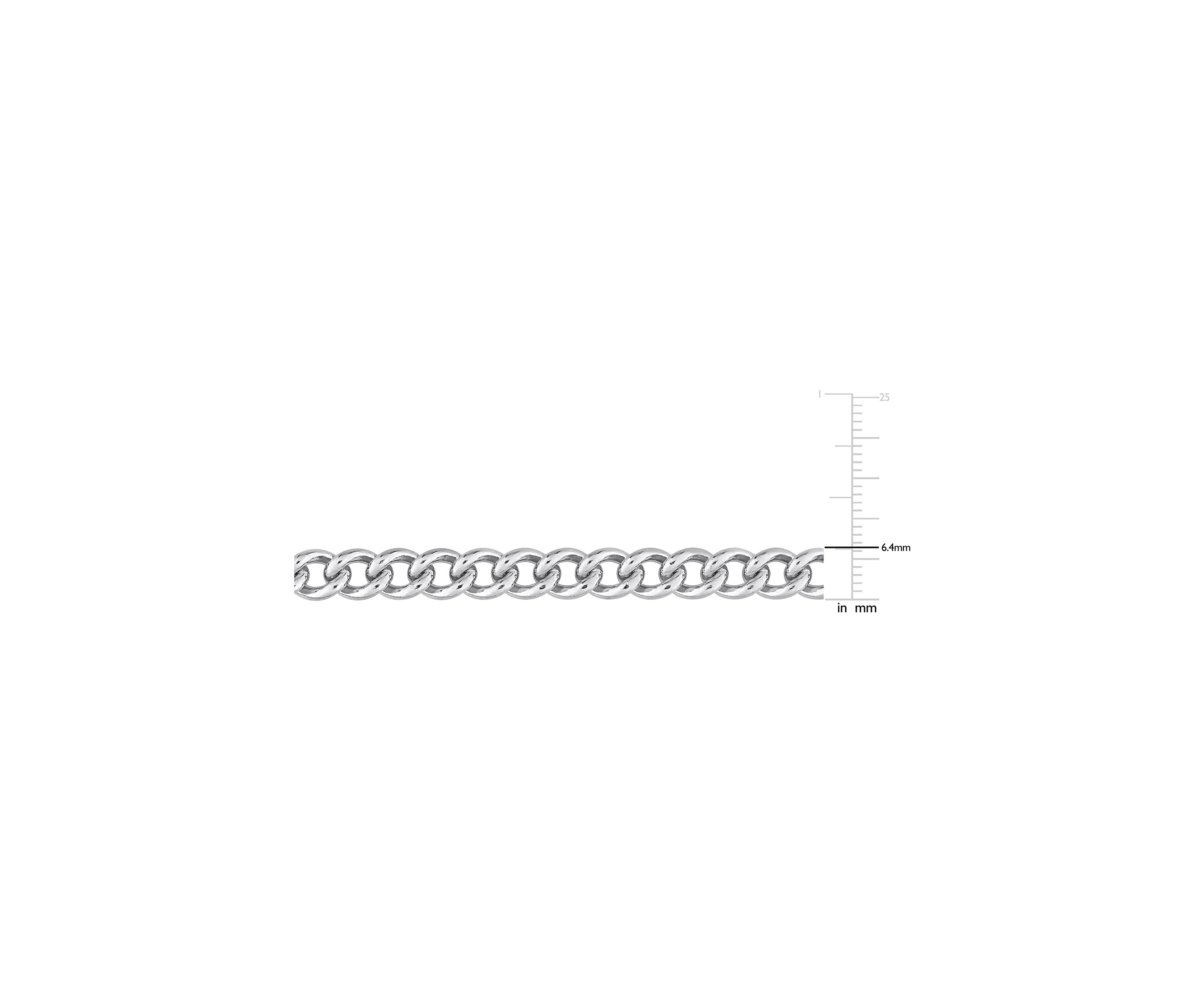 Sterling Silver 6.5mm Curb Link Chain Anklet, 9"