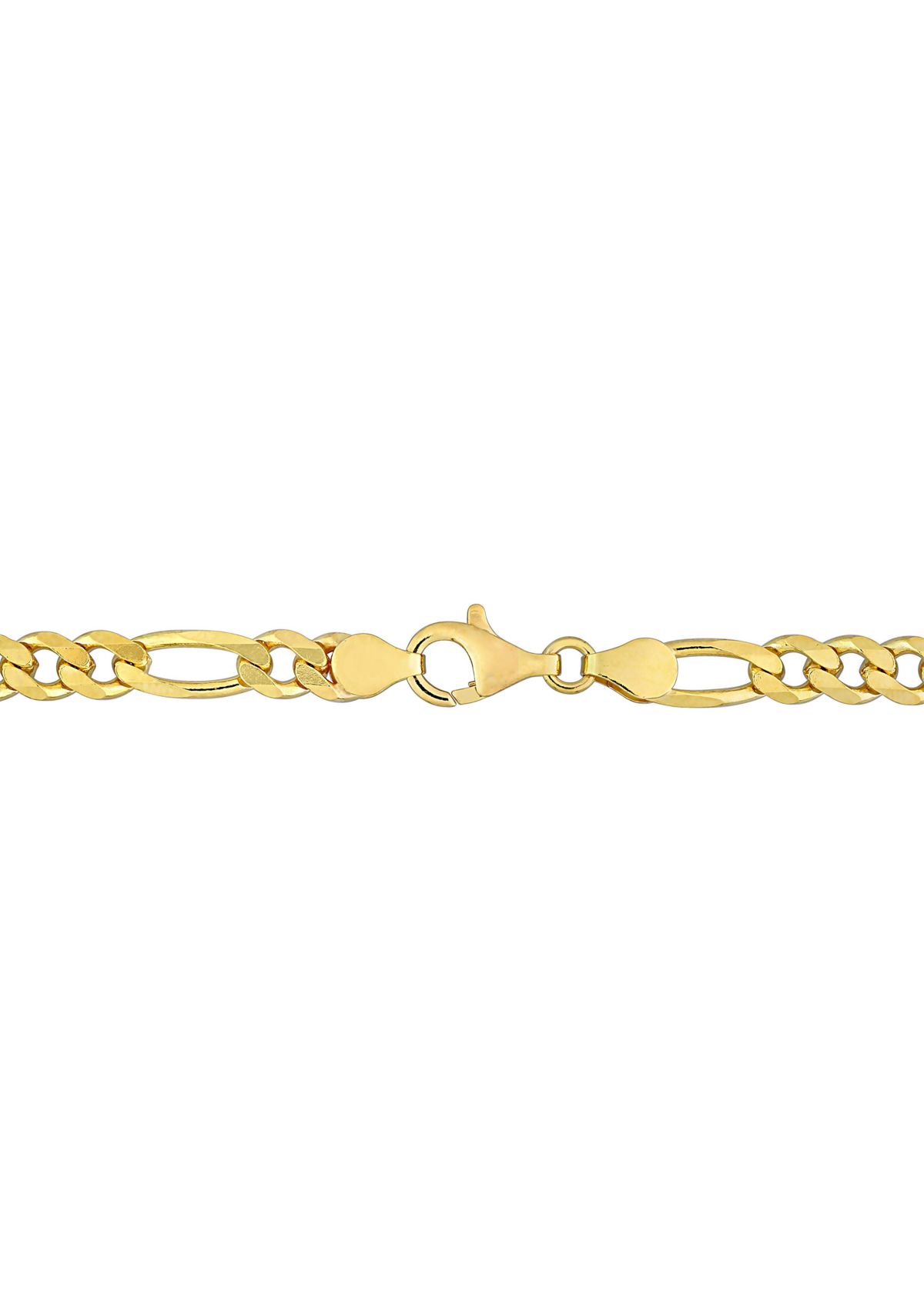 18k Yellow Gold Plated Sterling Silver 5.5mm Figaro Chain Anklet, 9"